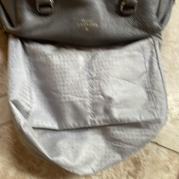 Kate Spade Gray Pebbled Leather Satchel Purse Adjustable Strap Dual Handles - Picture 10 of 11